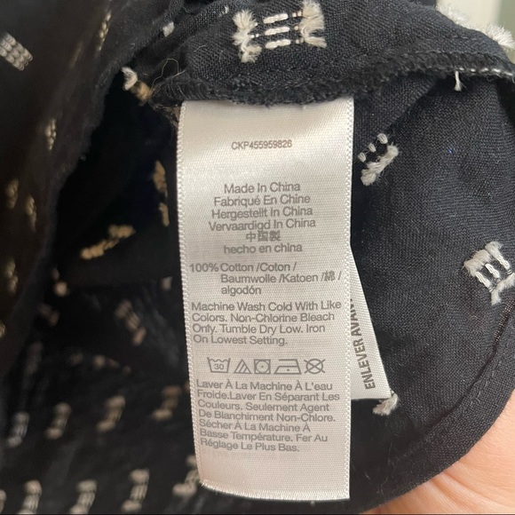 Madewell black and white embroidered top, size medium - Picture 6 of 10